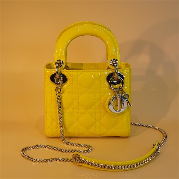 Túi Dior Lady vàng bóng KG+