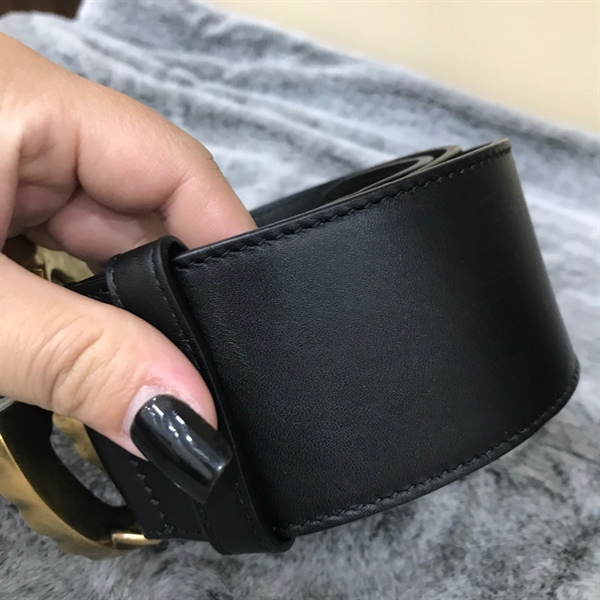 Thắt Lưng GG Đen Mặt ĐÍnh Đá Bản 5cm+