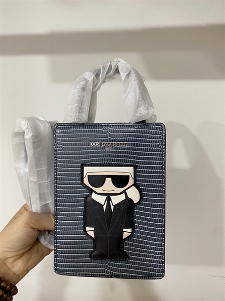 Túi Đứng Karl Lagerfeld Vân Đen HÌnh NGười KG+