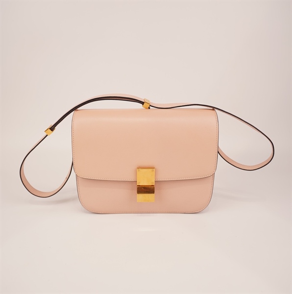 Túi Celine hồng nhạt khoá vàng+