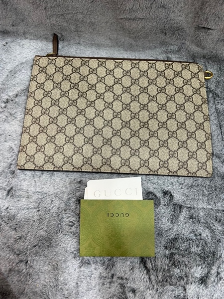 Túi Clutch Gucci hoa nâu đầu hổ+