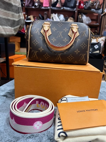 Túi Speedy LV hoa nâu size 20cm+
