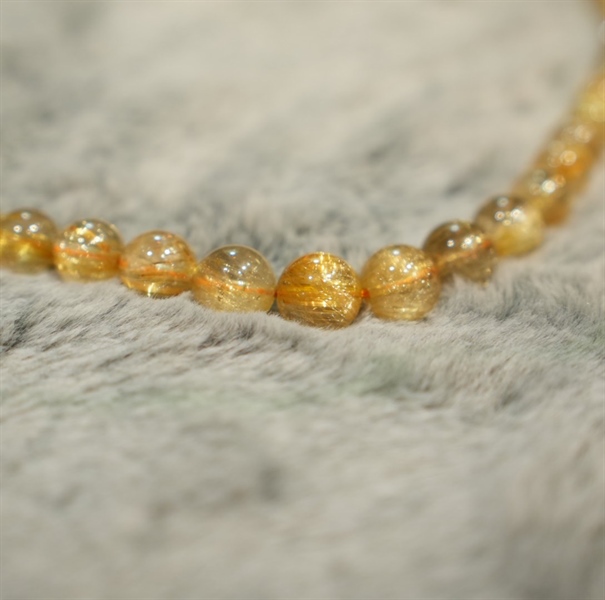 Vòng chuỗi thạch anh tóc vàng 672342 (74 hạt) +