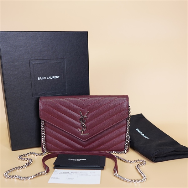 Túi YSL màu đỏ mận +