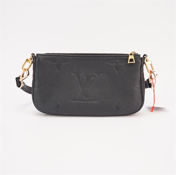 Túi LV Multi Pochette da bê hoa đen sz18 KG+