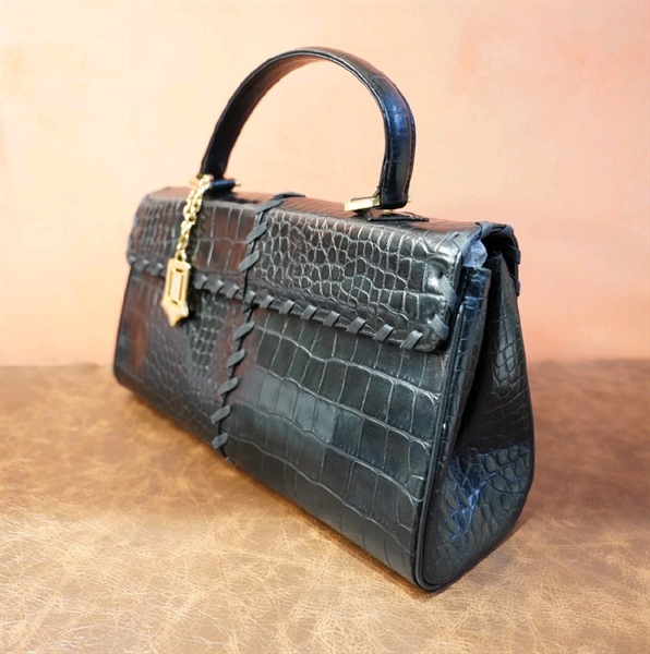 Túi YSL chữ nhật da đen KG+