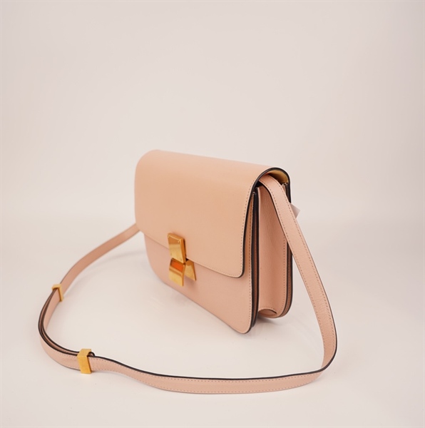 Túi Celine hồng nhạt khoá vàng+