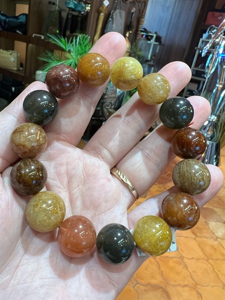 Vòng tay thạch anh tóc đa sắc (tam tài đậm)+