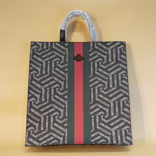 Túi Tote GG Sọc Đỏ Xanh Rêu KG+