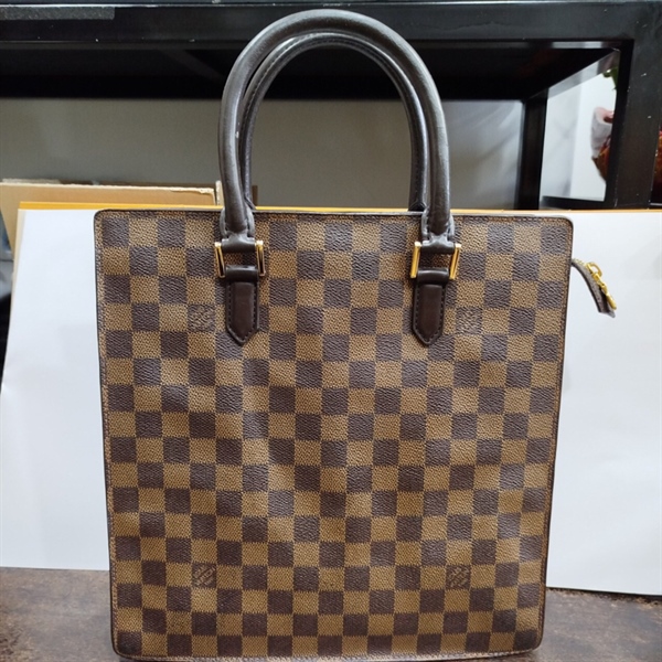 Túi Tote LV Ô Vuông Nâu Vàng KG+