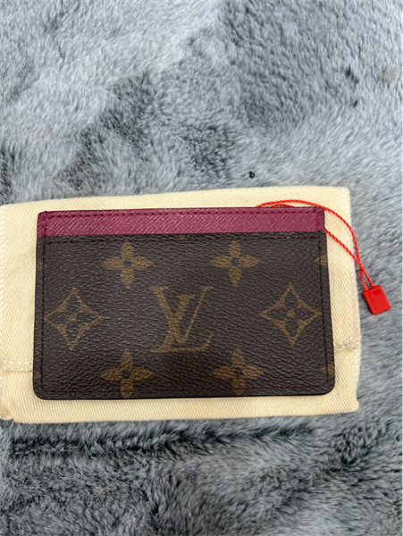 VÍ LV card hoa nâu lòg đỏ+