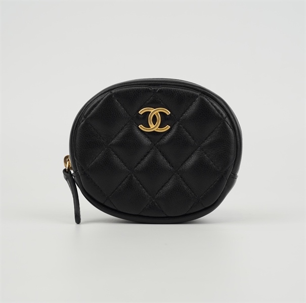 Ví chanel đen tròn nhỏ khóa vàng +