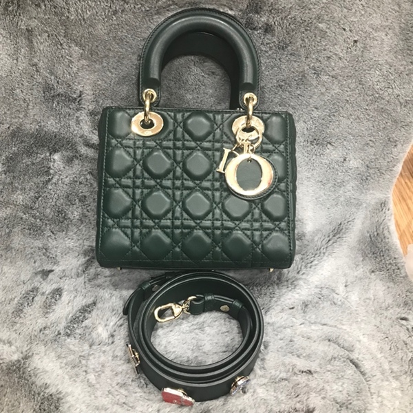 Túi Dior Lady màu xanh lục đậm KG+