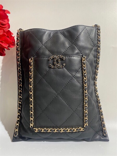 Túi Chanel viền xích vàng KG+