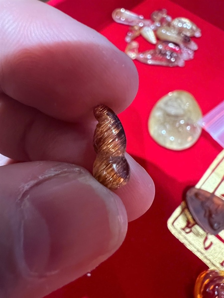 Mặt dây đá thạch anh tóc mini +