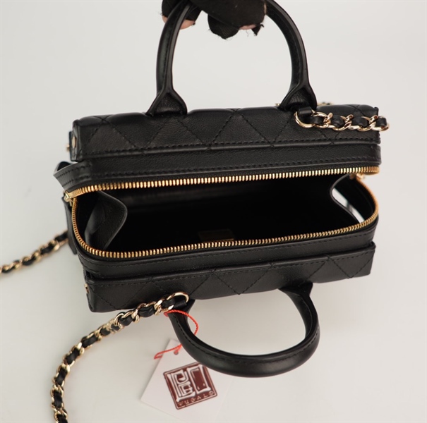 Túi Chanel Vanity đen sz15 KG+