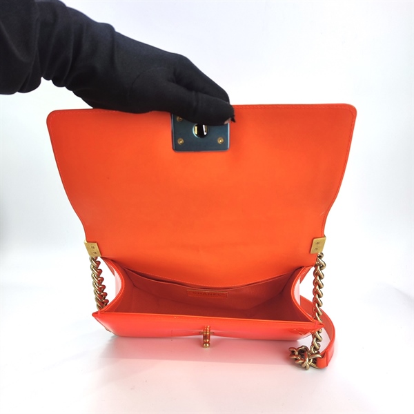 Túi Chanel màu cam huỳnh quang (21967530) sz25 KG+