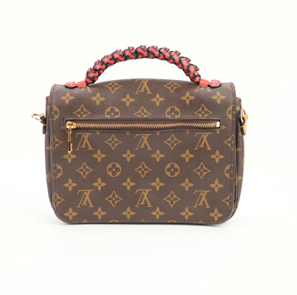 Túi LV hoa nâu quai viền đỏ size 22 ++