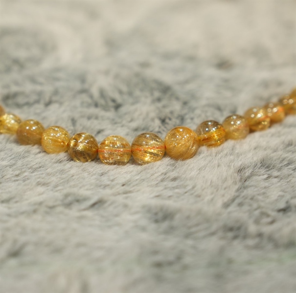 Vòng chuỗi thạch anh tóc vàng 432899 (75hạt) +