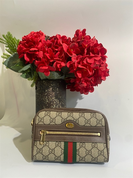 Túi Clutch Gucci sọc đỏ xanhKG+