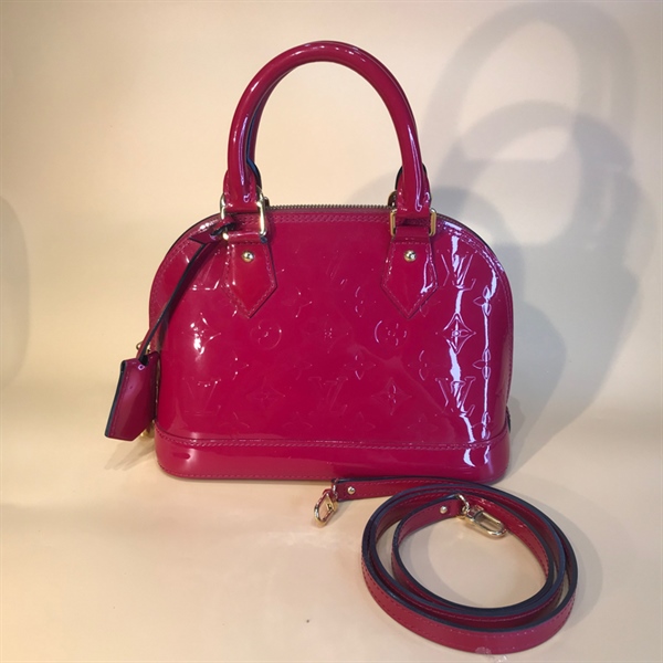 Túi Alma tím hồng bóng lòng tím +