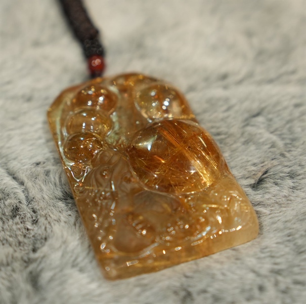 Mặt Rồng thạch anh tóc nâu +