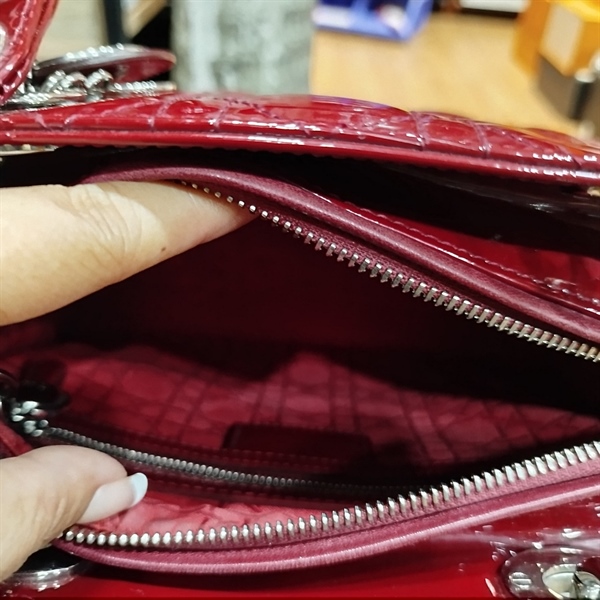 Túi Dior Lady đỏ đô bóng +