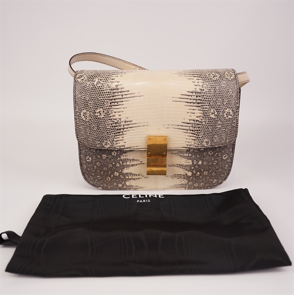 Túi Celine da trăn xám trắng+