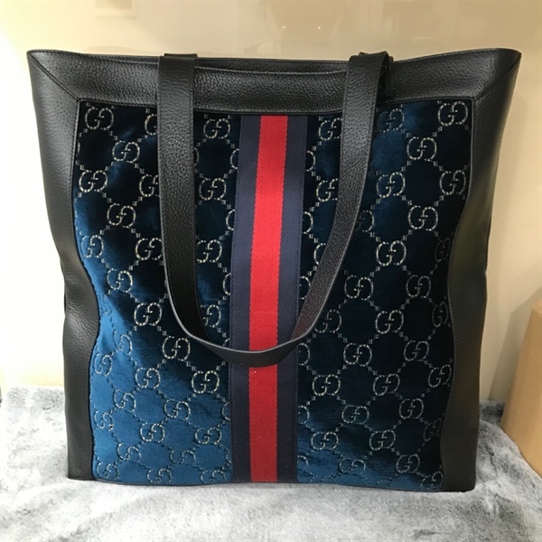Túi GG tote xanh sẫm size 40cm+