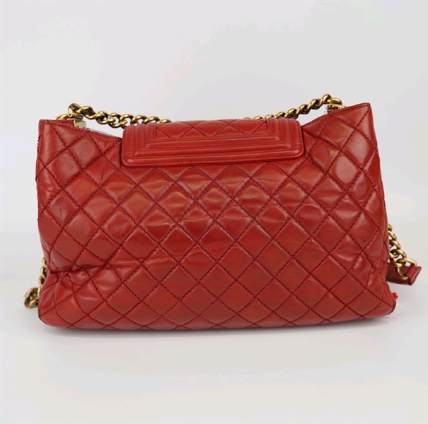 Túi Chanel Boy đỏ da mềm (17753930) sz34 +