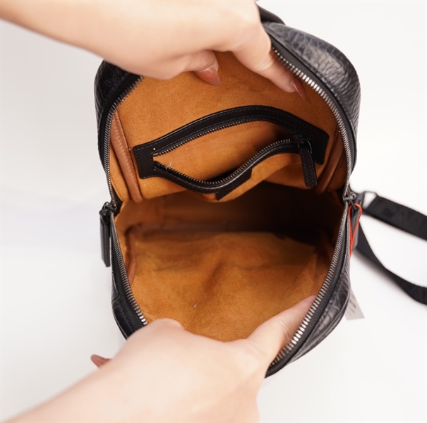 Balo MCM xanh đen ngang sz 20cm TB+