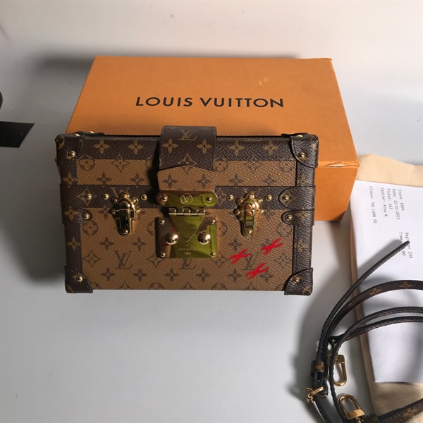 Túi LV trunk hoa nâu KG+