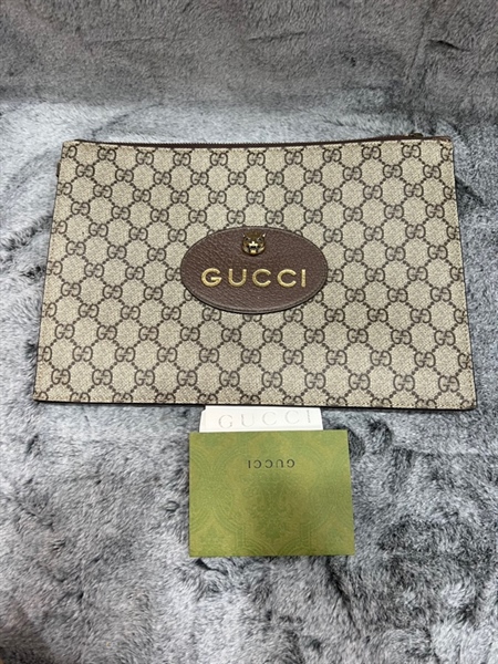 Túi Clutch Gucci hoa nâu đầu hổ+