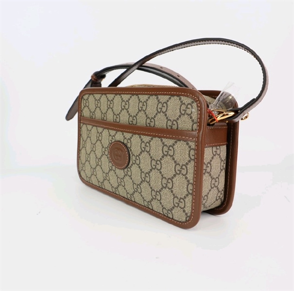 Túi GG xách viền nâu KG+