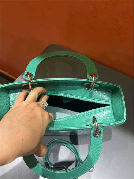 Túi Dior Lady da trăn màu xanh ngọc KG+