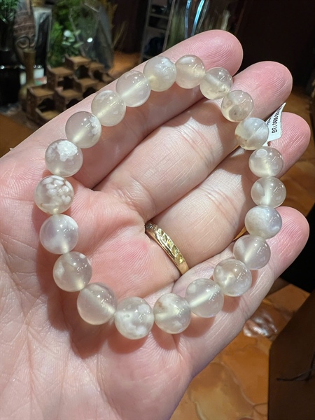 Vòng tay Phong thuỷ đá agati trắng +