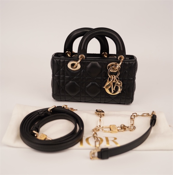 Túi Dior Joy màu đen size mini KG+