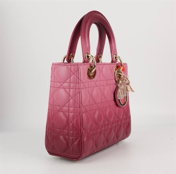 Túi Dior Lady hồng ombre sz small +
