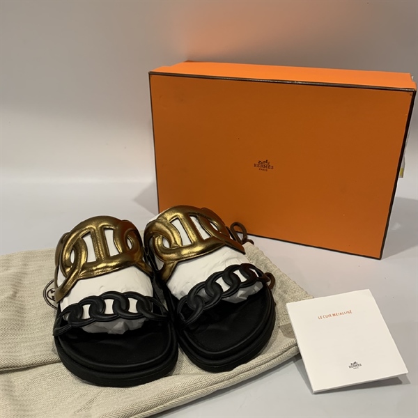 Dép Hermes Đen Vàng Size 36 KG+