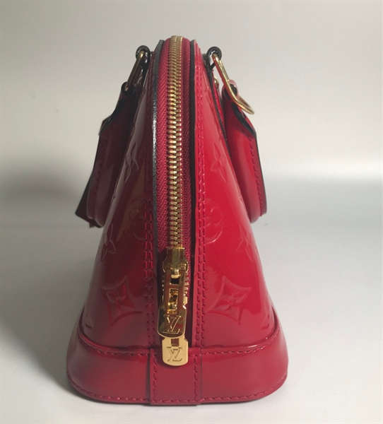 Túi Lv đỏ bông LV khoá vàng KG+