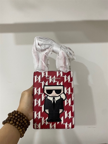 Túi Đứng Karl Lagerfeld Đỏ Hình Người KG+