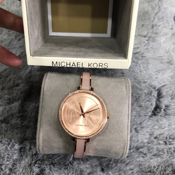 Đồng hồ MK mặt trơn màu vàng hồng+