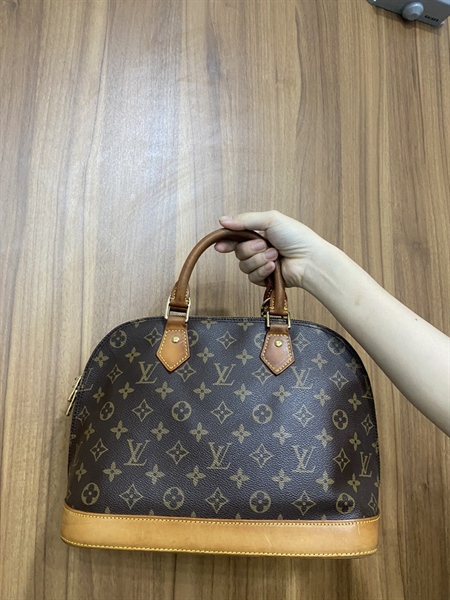 Túi LV alma hoa nâu size đáy 30cm+
