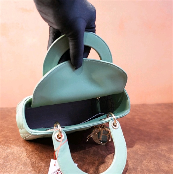 Túi Dior Lady màu xanh ngọc+