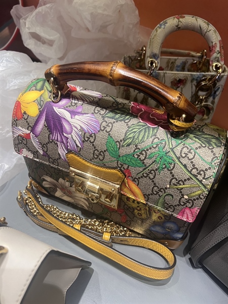 Túi GG hoạ tiết in hoa quai trúc +