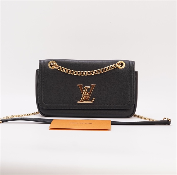 Túi LV màu đen logo vàng size 23cm KG+