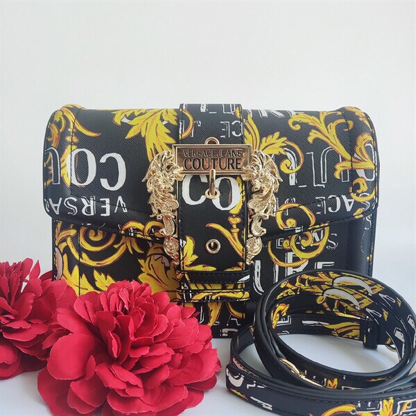 Túi Versace hoa văn vàng KG+