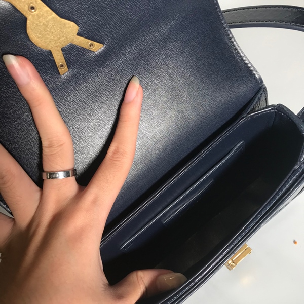 Túi YSL da trăn xanh đen KG+