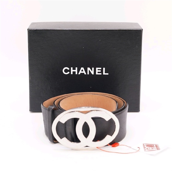 Thắt lưng Chanel đen KG+
