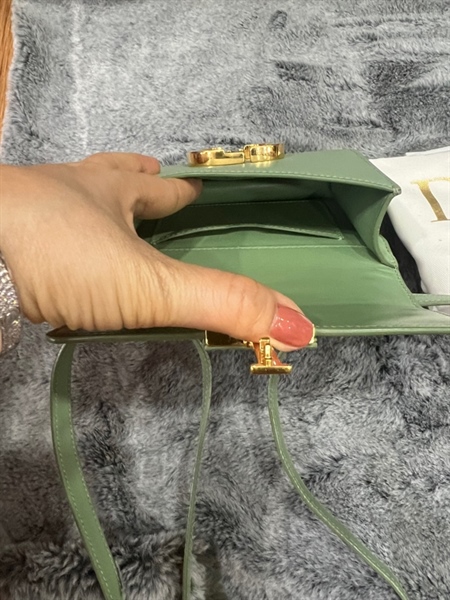 Túi Dior xanh khóa vàng +